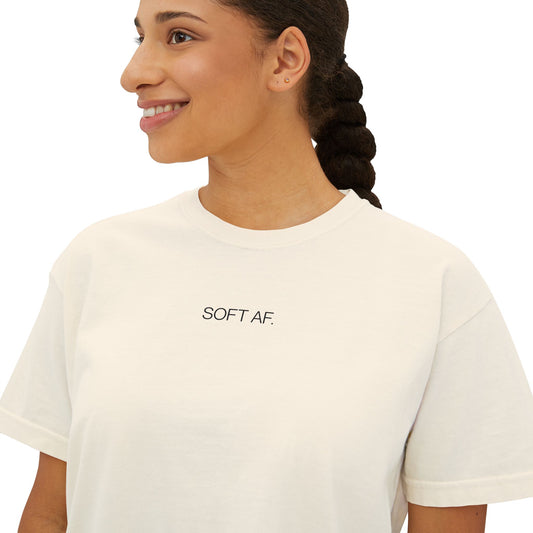 Soft AF Boxy Tee – Cropped Vintage Cotton for Chill Days