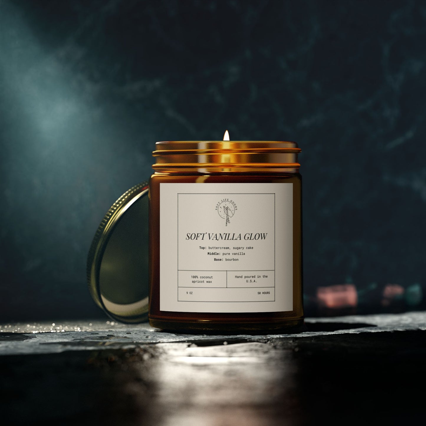 Soft Vanilla Glow Candle – Coconut Apricot Wax, Soft Mood Scent, Everyday Ritual